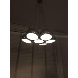 Hanglamp met 6 chroom bolletjes