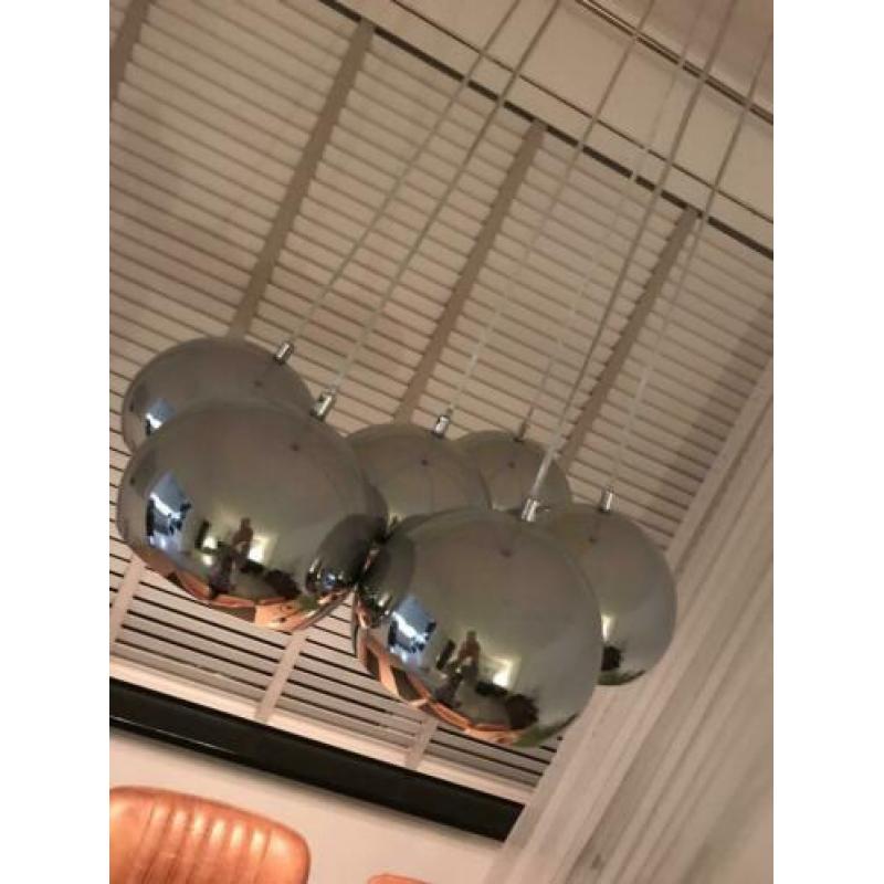 Hanglamp met 6 chroom bolletjes