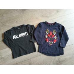 2 shirtjes PRENATAL EN MITCH Maat 92