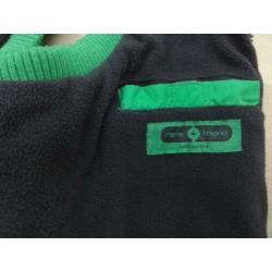 C&A bodywarmer groen blauw fleece gevoerd maat 134