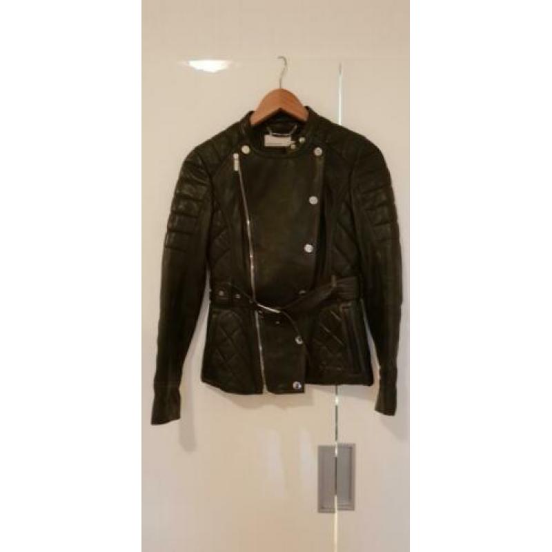 Leren biker jasje 34/xs