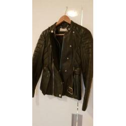 Leren biker jasje 34/xs