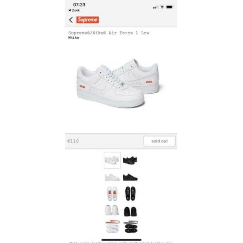 Supreme Nike Air Force 1 White US 11,5 EU 45,5