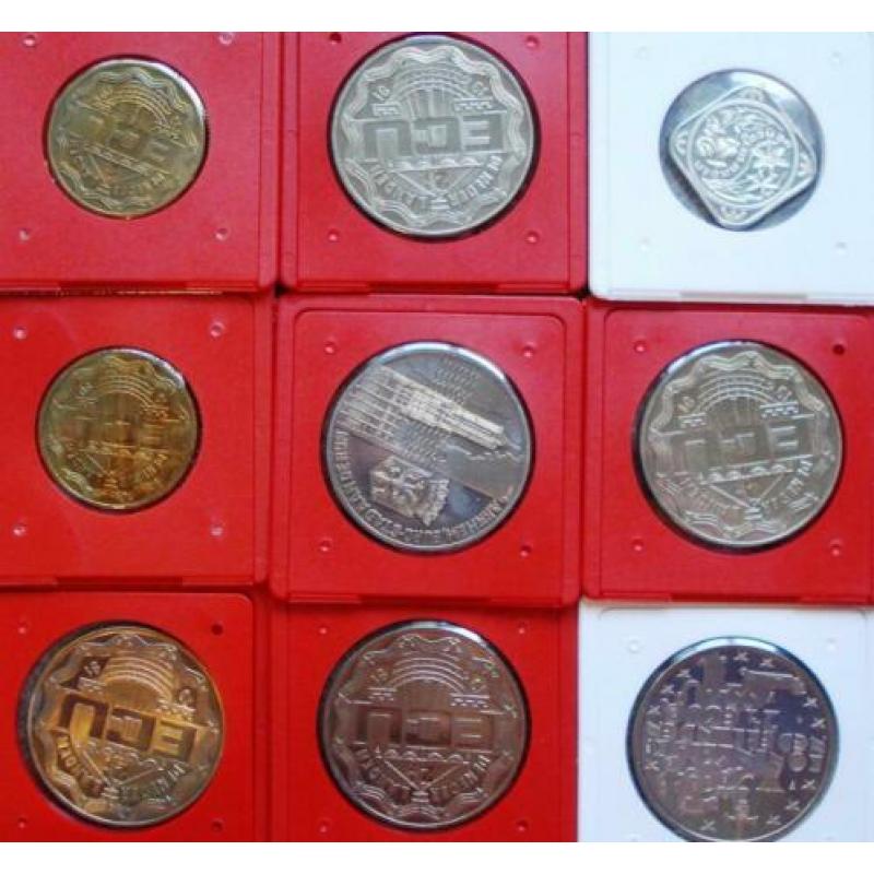 Nederland lot met 9 ecu munten/penningen (FDC)