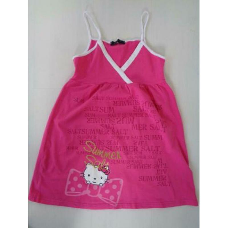 *** Cerise Roze Hello Kitty Jurkje maat 140 ***