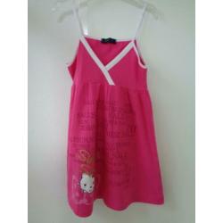 *** Cerise Roze Hello Kitty Jurkje maat 140 ***