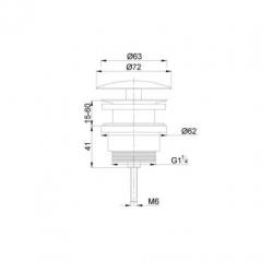 Vaste Waste Niet Afsluitbaar Rvs Look 5/4"