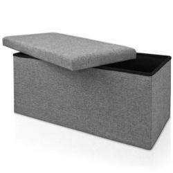 Poef, hocker, 80x40x40 cm, zitbank met opbergsysteem, opv...