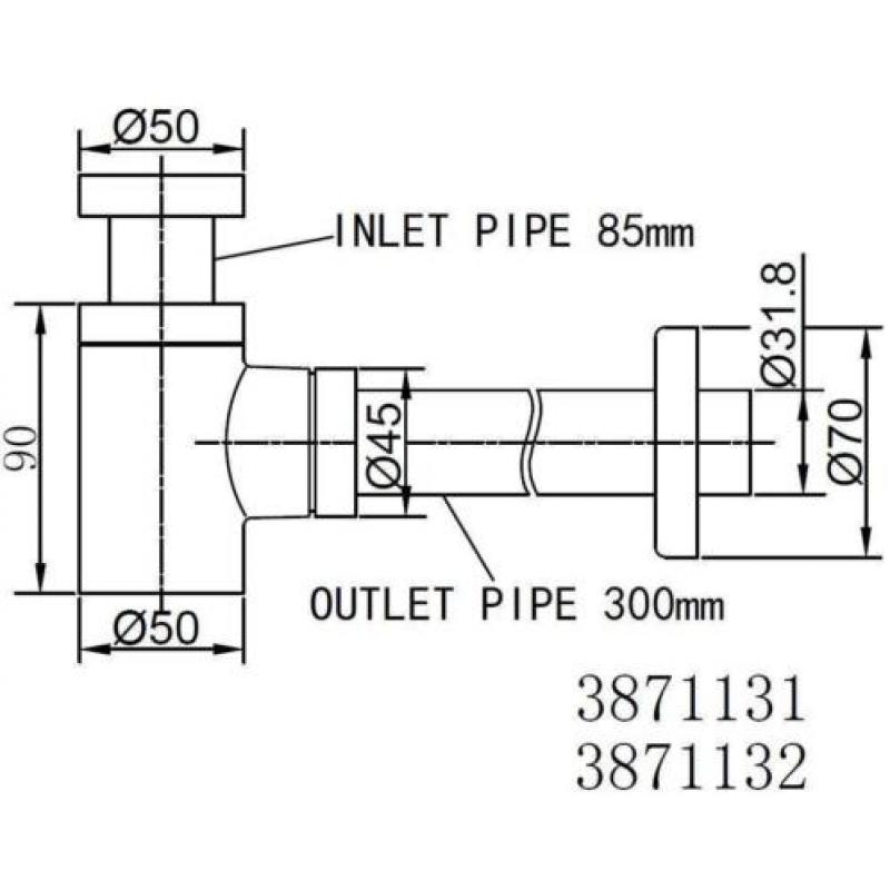 Sifon Mini 5/4" Chroom