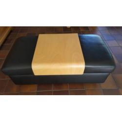 Ekornes Stressless hocker zwart leer met hout